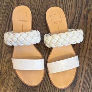 Dolce Vita White Braided Strap Sandals